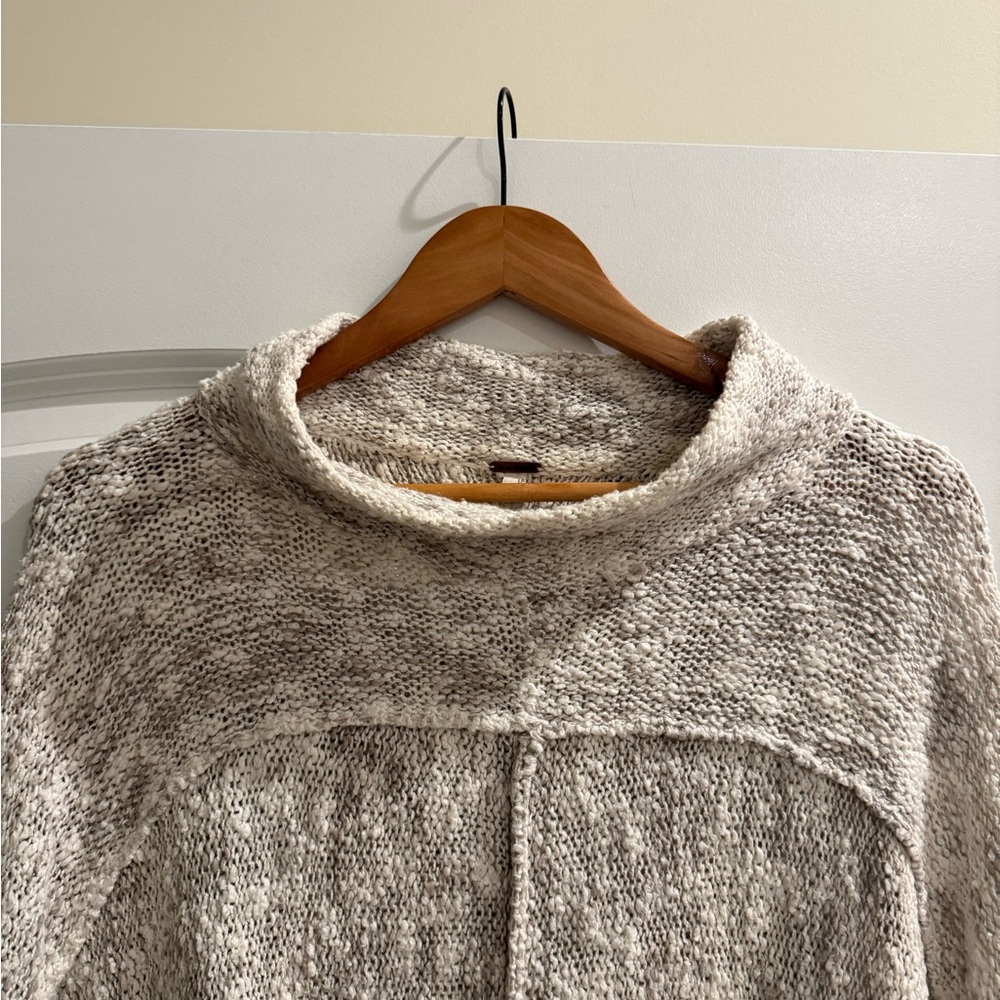 Free People Cream Cowl Neck Sweater